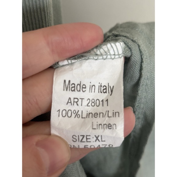 NWT Lungo L'Arno Womens XL Dress Linen Green Lagenlook Coastal Relaxed Fit Beach - Picture 4 of 5